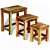 Conjunto de 3 mesas empilháveis vintage de madeira maciça reciclada Vida XL
