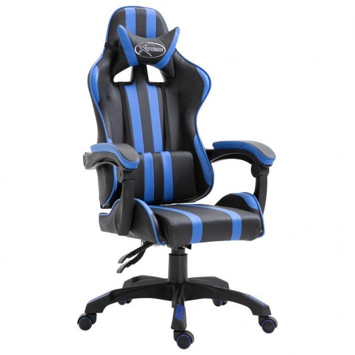Cadeira gaming Xtreme de couro sintético azul Vida XL