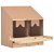 Caixa de cama grande de galinha com dois compartimentos de 63 cm castanho e madeira natural Vida XL