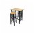 Conjunto de interior de 1 mesa con 2 sillas elaborado con madera y acero de acabado color negro Vida XL