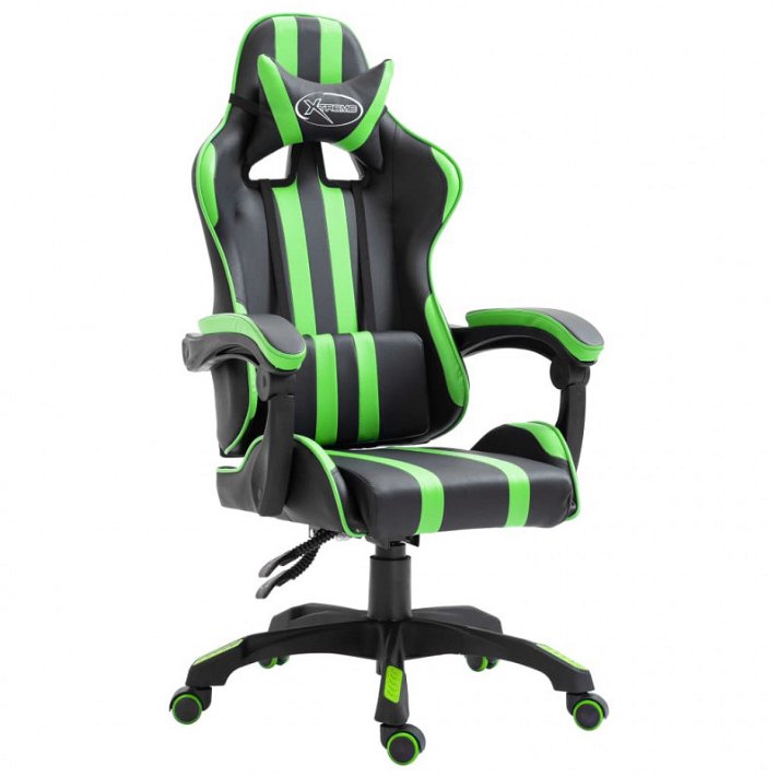 Cadeira gaming Xtreme de couro sintético verde Vida XL