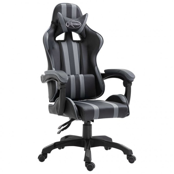 Cadeira gaming Xtreme de couro sintético cinzento Vida XL