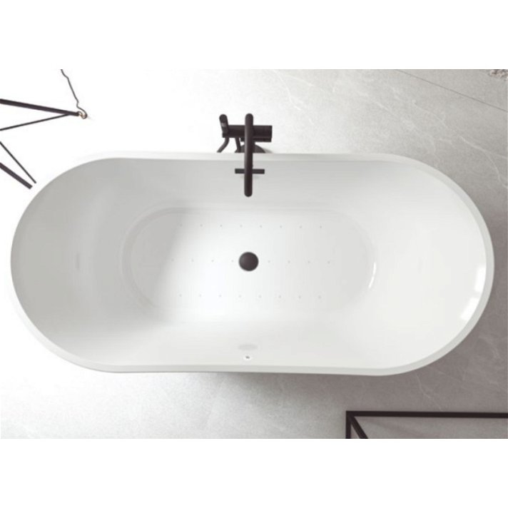 Vasca da bagno in acrilico per installazione freestanding con colore interno bianco Vela b10