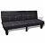 Sofá cama de 2 plazas con respaldo reclinable de acero y madera tapizado en color negro con líneas blancas Vida XL