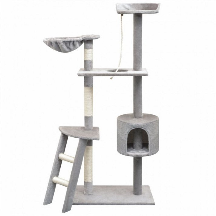 Arranhador para gatos com poste de sisal 150 cm cinzento VIDA XL