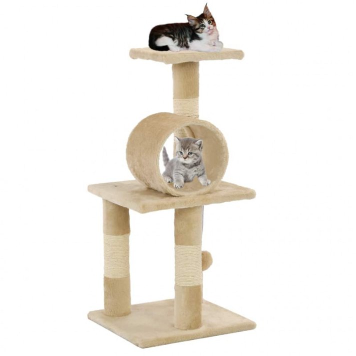 Rascador para gatos con poste de sisal 65 cm beige Vida XL