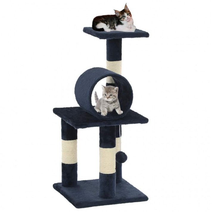 Rascador para gatos con poste de sisal 65 cm azul oscuro Vida XL