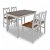 Conjunto de muebles de interior de 1 mesa de comedor y 4 sillas en acabado colores marrón y blanco Vida XL