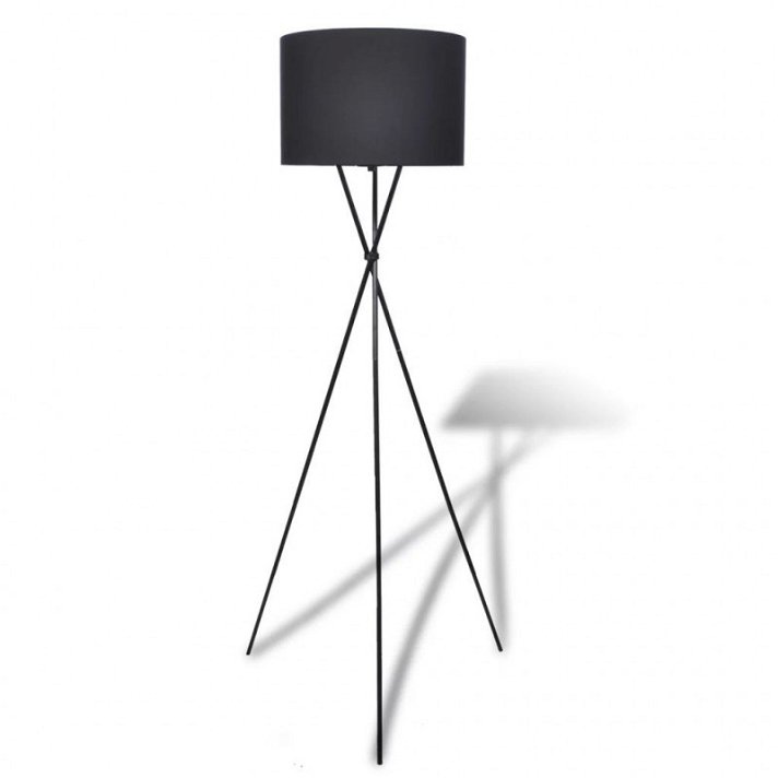 Lámpara de pie de 38 cm color negro con pantalla y soporte en forma de trípode Vida XL