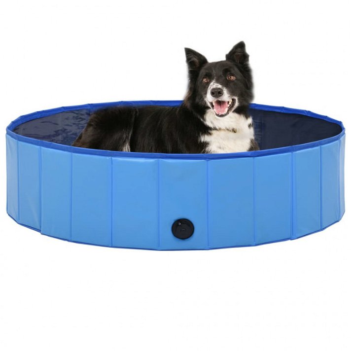 Piscina para perros plegable PVC azul 120x30 cm Vida XL