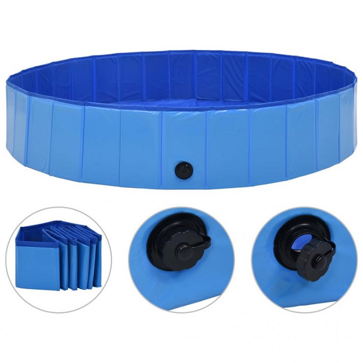 Piscine pliante pour chiens PVC bleu 160x30 cm Vida XL