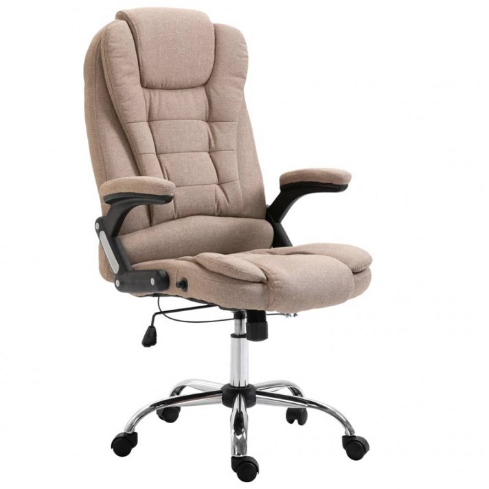 Cadeira de escritório em poliéster cinzento Vida XL