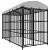 Caixa de cão em barra de aço preto com telhado 300x210 cm Vida XL