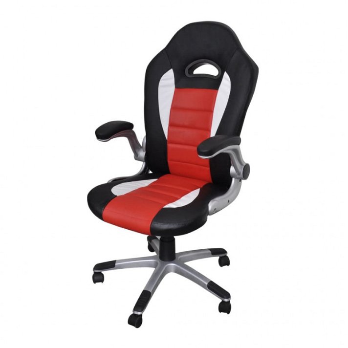 Cadeira de secretária em pele vermelha Vida XL