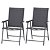 Pack de sillas de jardín plegables de 58 cm de acero y textilene con acabado en color negro Outsunny