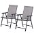 Pack de sillas de jardín con diseño plegable de 58 cm de textilene y acero en acabado color gris y negro Outsunny