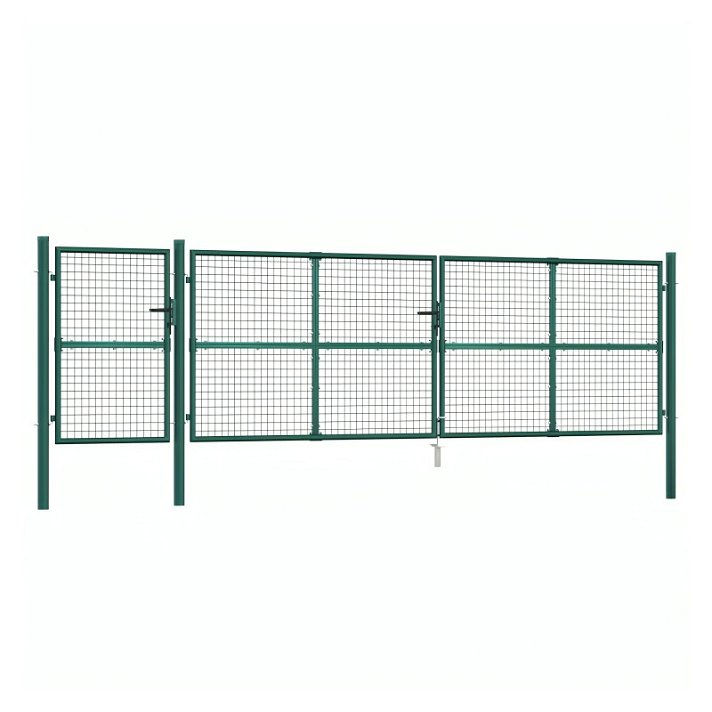 Portão de vedação de jardim em aço galvanizado 500x175cm cor verde VidaXL