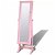 Espelho de pé com armário guarda-joias com luz LED 46x146 cm rosa Vida XL