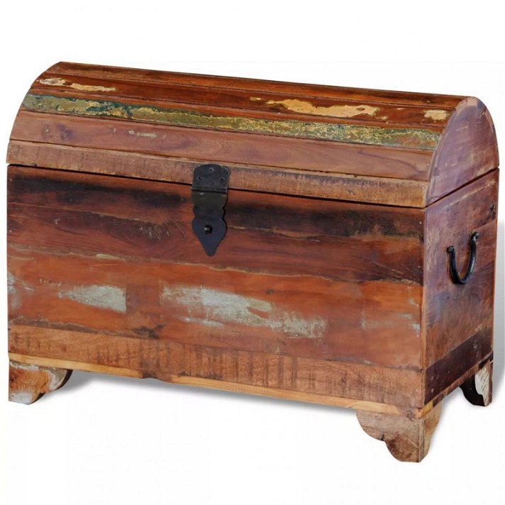 Baúl de almacenamiento de madera reciclada maciza 60x45 cm Vida XL