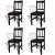 Conjunto de cadeiras de jantar em madeira de pinho maciça de cor castanha escura Vida XL