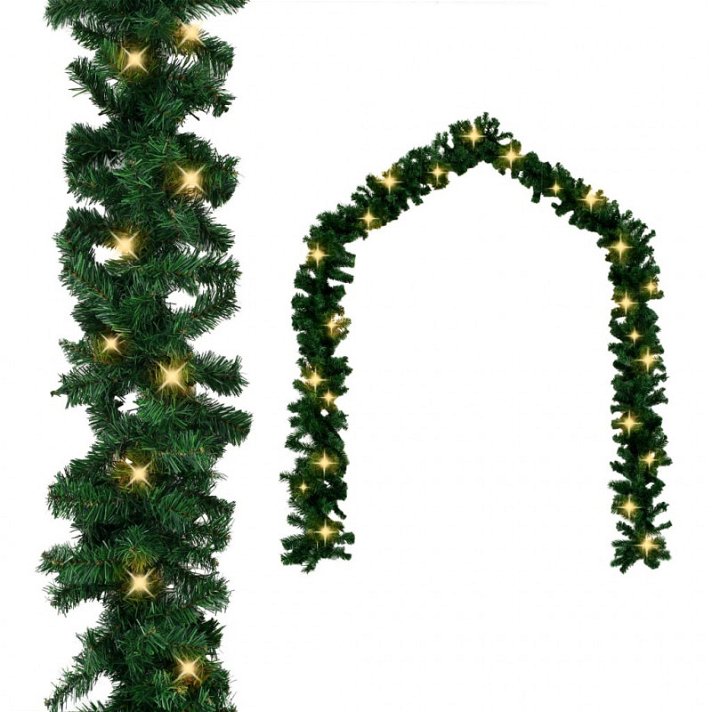Grinalda natalícia com luzes LED com quatro efeitos de iluminação ara interior e exterior Vida XL