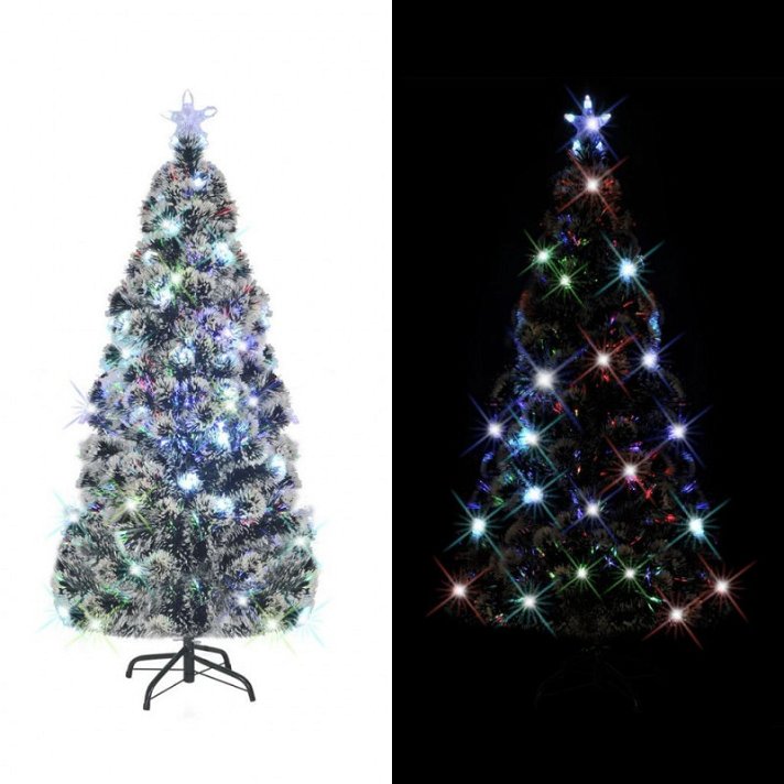 Árbol de navidad artificial Nevado con luces LED Vida XL