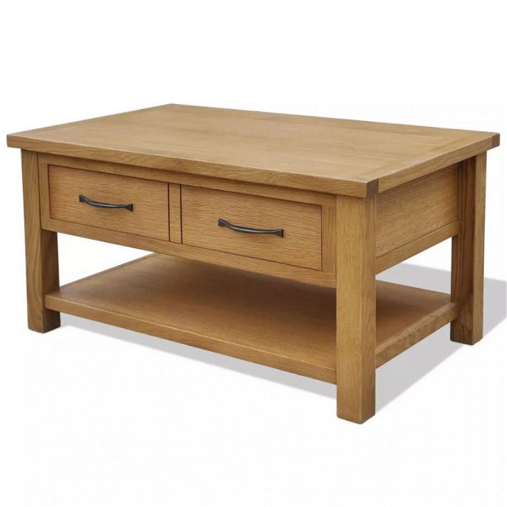 Tavolino in legno di quercia Vida XL