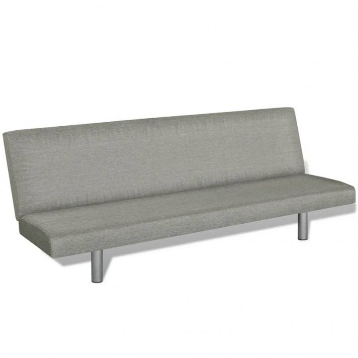 Canapé-lit en bois recouvert de polyester gris avec pieds chromés 168x76 cm Vida XL