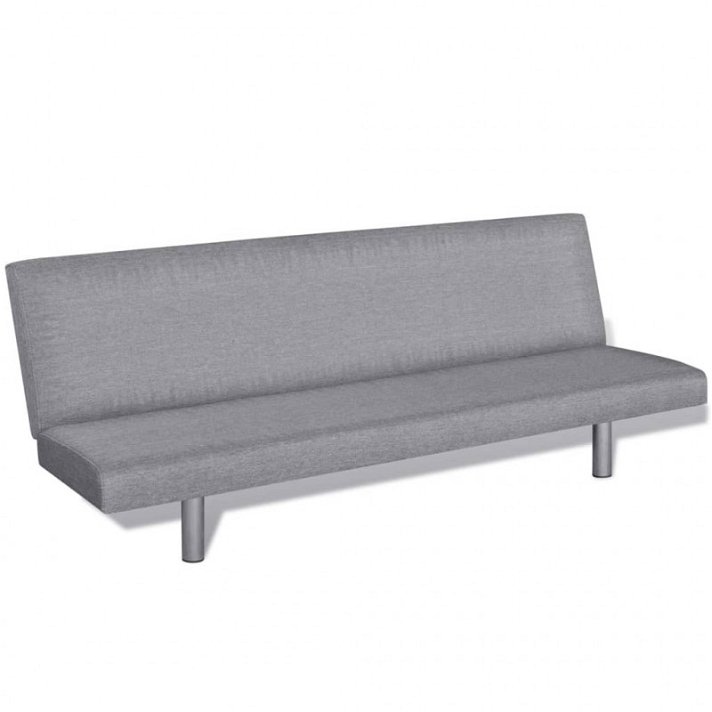 Sofá-cama de madeira estofada em poliéster cinza claro com pernas cromadas 168x76 cm Vida XL