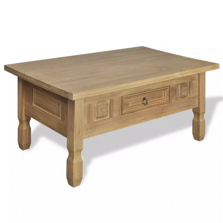 Table basse avec tiroir en bois de pin Vida XL