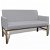Sofá de dos plazas de 140x65 cm con estructura de madera tapizado en tela gris claro Vida XL