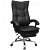 Cadeira de escritório reclinável 67 cm preta e prateada com apoio para os pés Vida XL
