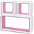 Conjunto de três estantes com forma cúbica para interiores de cor branca e rosa Vida XL