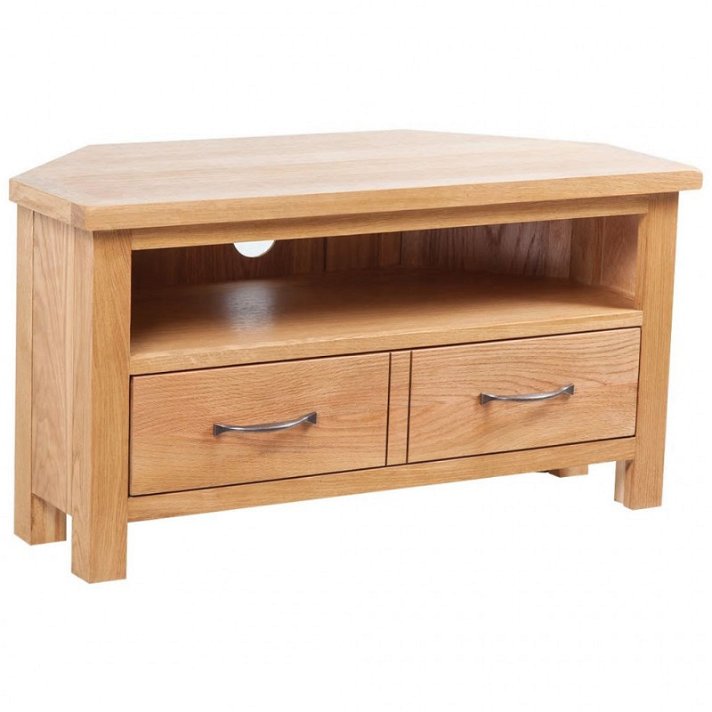 Mueble bajo de madera de roble maciza de 88x42x46 cm con cajón doble marrón Vida XL