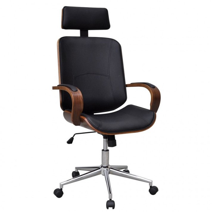 Cadeira de escritório giratória ajustável estofada em couro macio e falso Vida XL