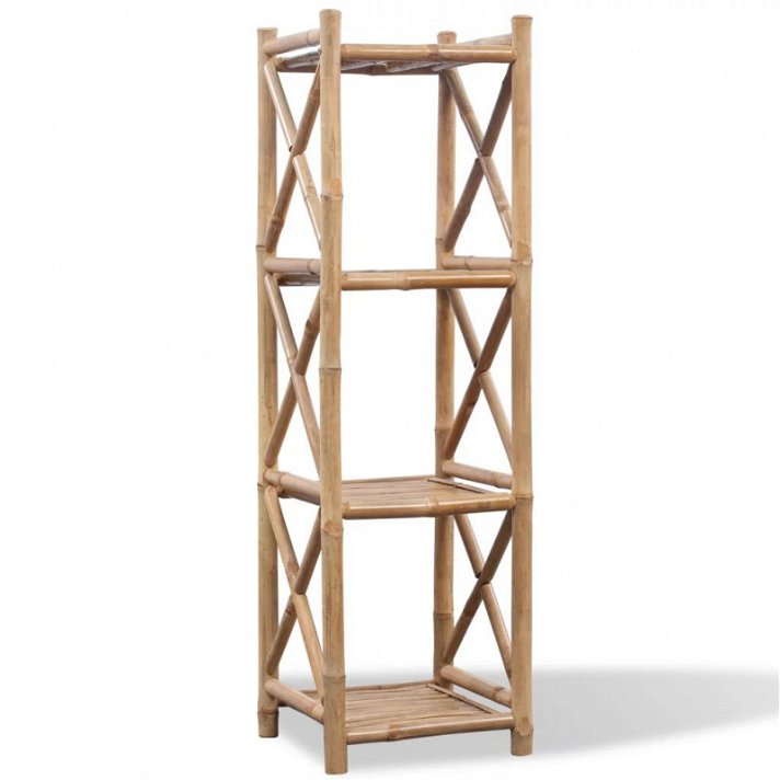 Scaffale di bambù quadrato 4 ripiani 35 cm Vida XL