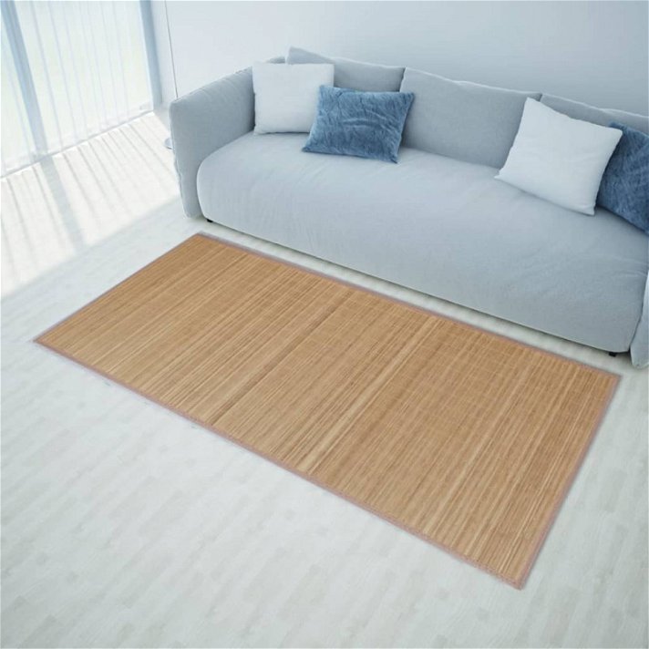 Tapete de bambu natural rectangular de cor castanha 80x300 cm Vida XL