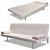 Sofá-cama ajustável com almofadas moldura de madeira e pele creme Vida XL