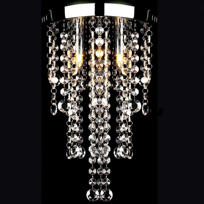 Lámpara blanca colgante de metal con adornos de cristal Vida XL