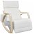 Cadeira de baloiço de madeira curvada e tecido cor creme Vida XL