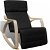 Cadeira de baloiço de madeira curvada e tecido preto Vida XL