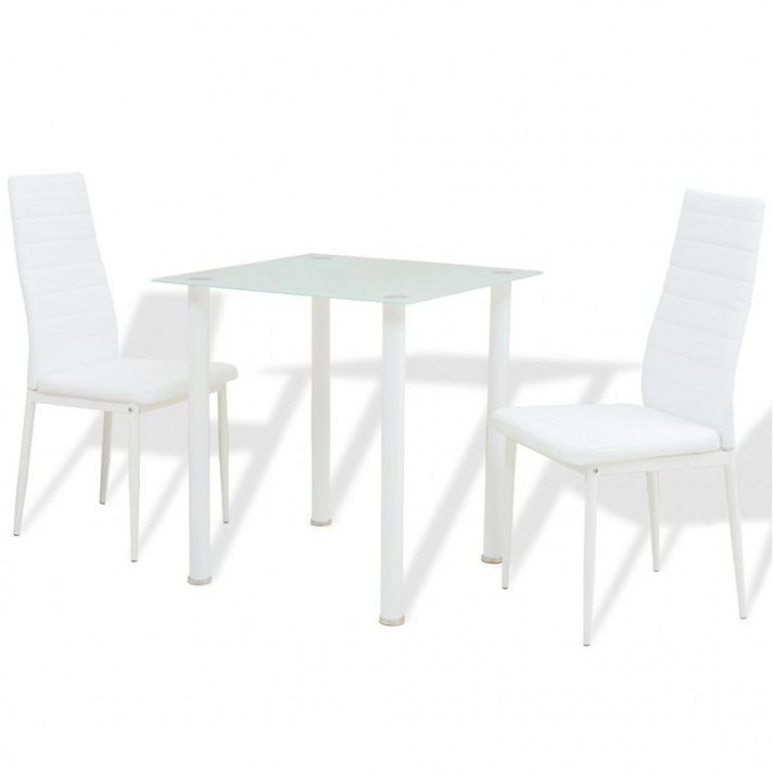 Conjunto de Mesas e Cadeiras de Jantar de Três Peças Blanco Vida XL