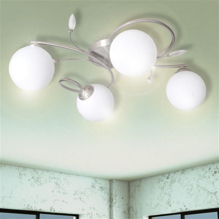 Lámpara colgante con bolas de cristal acrílico 4 bombillas G9 Vida XL