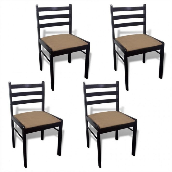 Pacote de cadeiras de jantar de estilo clássico 44x81 cm assento cor castanha Vida XL