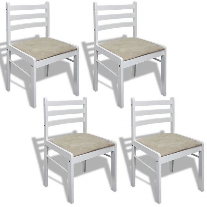 Lot de chaises de salle à manger de style classique 44x81 cm assise blanche Vida XL