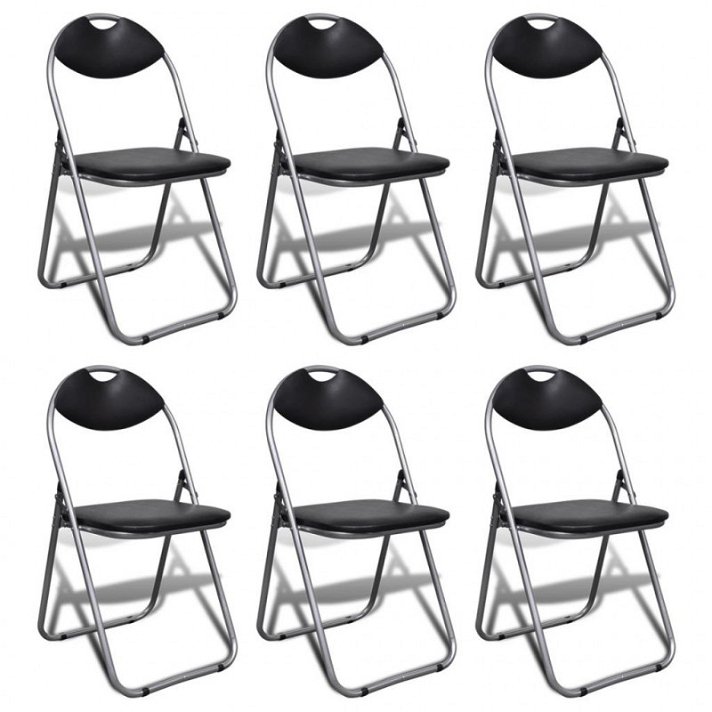Conjunto de cadeiras com encosto e dobráveis pretas e cinzentas Vida XL