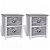 Mesas de cabeceira de 38 cm de cor cinzenta e branca de madeira de Paulownia com 2 gavetas Vida XL