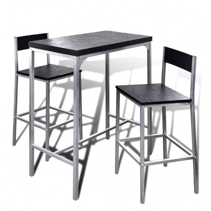 Mesa alta e cadeiras de barra de cozinha Vida XL