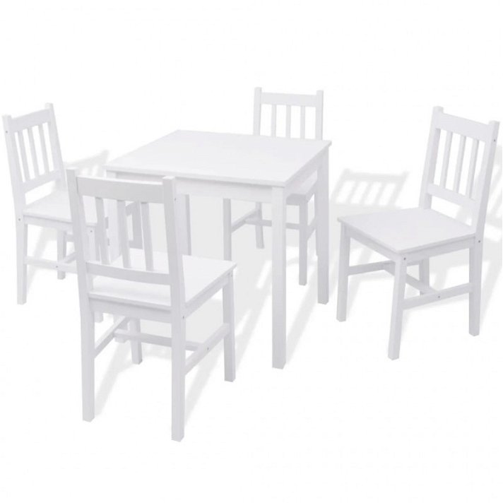 Conjunto de mesa quadrada e 4 cadeiras Vida XL
