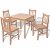 Conjunto de muebles con 1 mesa cuadrada y 4 sillas elaborado en madera con acabado marrón Vida XL